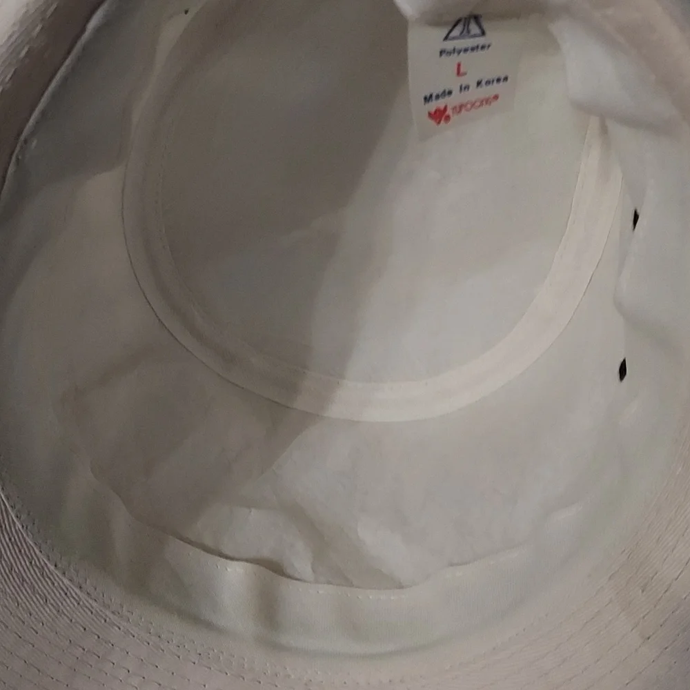 Fedora Hat Size Large Ivory with a Brown&Ivory Band w/brown cord.No Stains. - Picture 8 of 12
